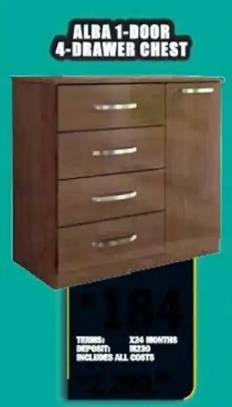 Alba 1-Door 4-Drawer Chest