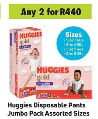 Game Huggies Disposable Pants Jumbo Pack Assorted Sizes offer