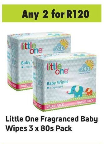 Game Little One Fragranced Baby Wipes 3 x 80s Pack offer
