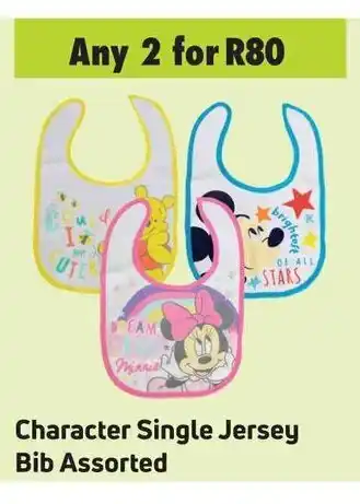 Character Single Jersey Bib Assorted