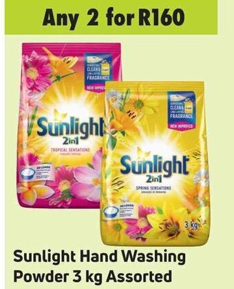Game Sunlight Hand Washing Powder 3 kg assorted offer