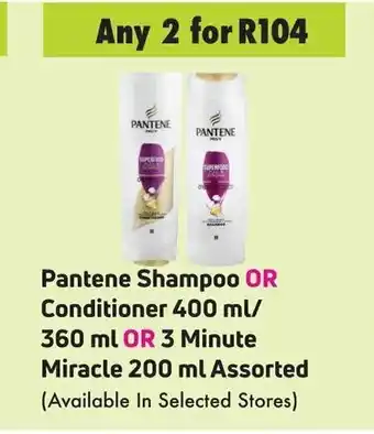 Pantene Shampoo OR Conditioner 400ml/ 360ml or 3 Minute Miracle 200ml assorted