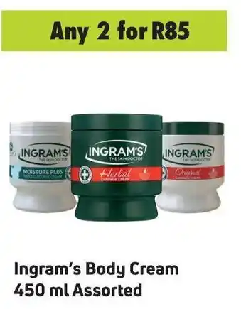 Game Ingram's Body Cream 450ml assorted offer