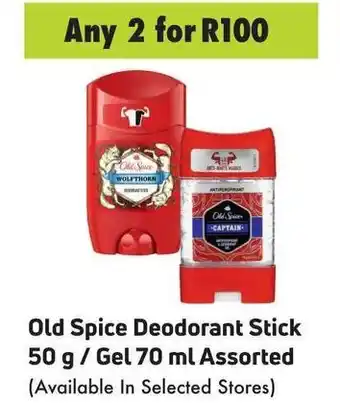 Game Old Spice Deodorant Stick 50g/Gel 70 ml assorted offer