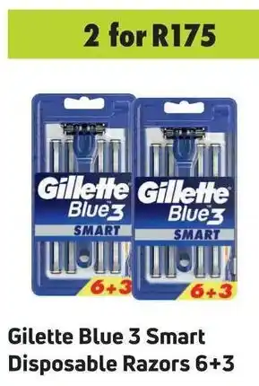 Game Gilette Blue 3 Smart Disposable Razors 6+3 offer