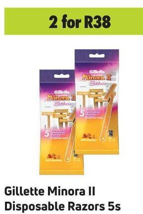 Game Gillette Minora II Disposable Razors 5s offer