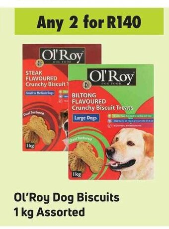 Game Ol'Roy Dog Biscuits 1 kg assorted offer