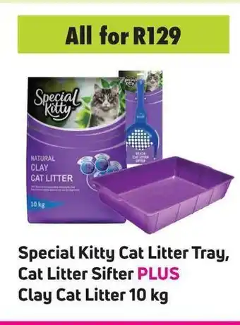 Game Special Kitty Cat Litter Tray, Cat Litter Sifter PLUS Clay Cat Litter 10kg offer