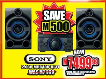 Lewis Sony - 2.0Ch MHC40D Hi-Fi offer