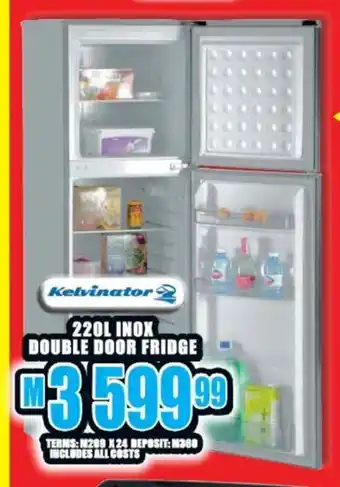 Lewis Kelvinator - 220L Inox Double Door Fridge offer