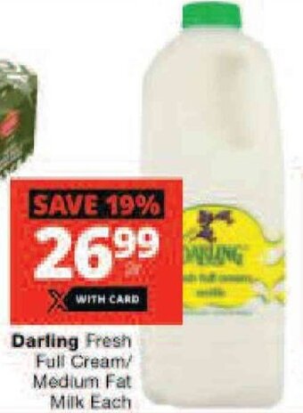 Checkers Darling Fresh Full Cream/Medium Fat Milk Each offer