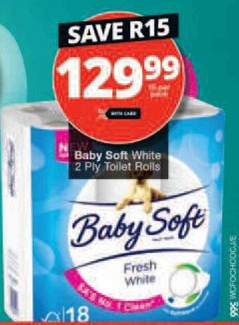 Checkers Baby Soft White 2 Ply Toilet Rolls offer