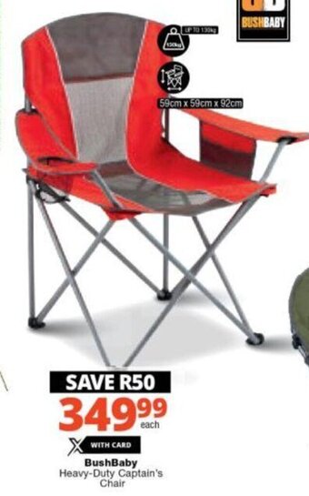 Checkers BushBaby Heavy-Duty Captain's Chair offer