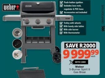 Checkers Weber 3-Burner Spirit II Gas Braai offer