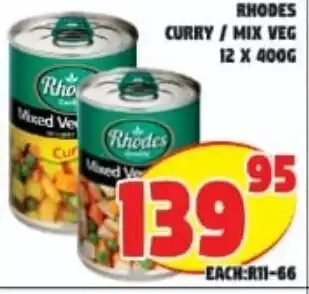 Rhodes Curry/Mix Veg 12x400g