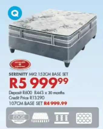 Beares Medi + Spine Serenity MK2 152cm Base Set offer