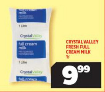 Usave Crystal Valley Fresh Full Cream Milk 1L offer