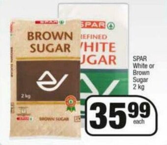 Spar White or Brown Sugar 2kg