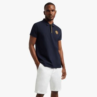 Pleated white chino shorts
