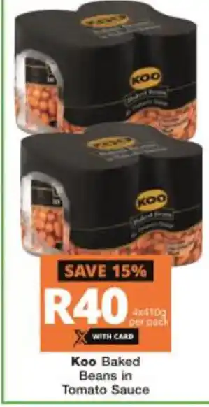 Checkers Hyper Koo Baked Beans in Tomato Sauce offer