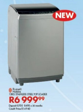 Russell Hobbs - 13kg Stainless Steel Top Loader