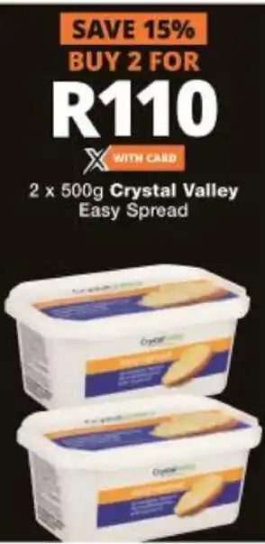 Checkers Hyper Crystal Valley Easy Spread 2x500g offer