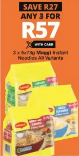 Checkers Hyper Maggi Instant Noodles 3x5x73g offer
