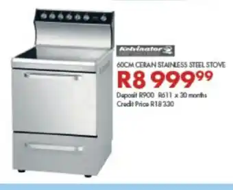 Beares Kelvinator - 60cm Ceran Stainless Steel Stove offer