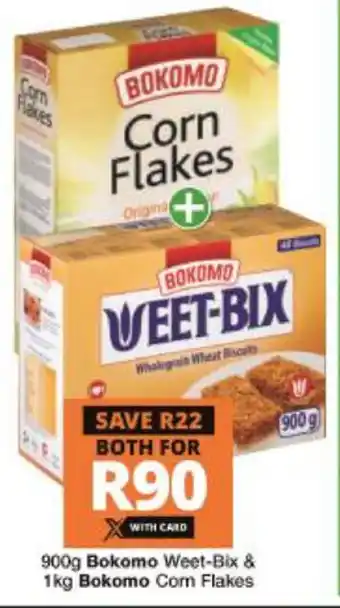 Checkers Hyper Bokomo Weet-Bix 900g & Bokomo Corn Flakes 1kg offer