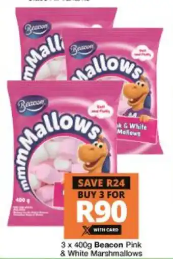Checkers Hyper Beacon Pink & White Marshmallows 3x400g offer