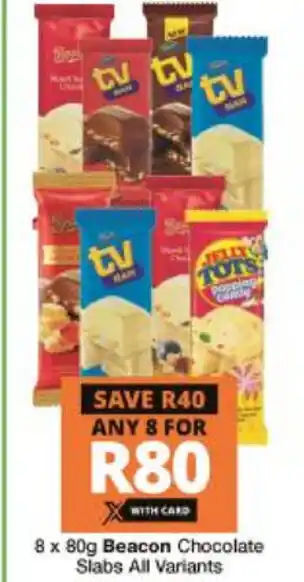 Checkers Hyper Beacon Chocolate Slabs 8x80g offer