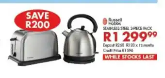 Beares Russell Hobbs - Stainless Steel 2-Piece Pack offer