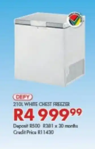 Beares Defy - 210L White Chest Freezer offer