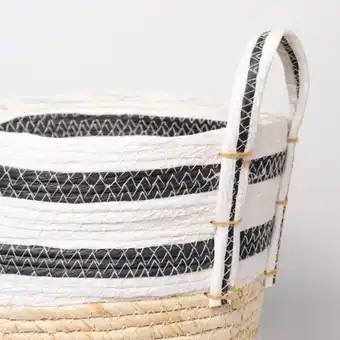 Maize stripe basket small - black/white