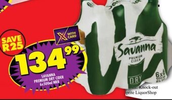 Shoprite Savanna Premium Dry Cider 6x500ml NRB offer