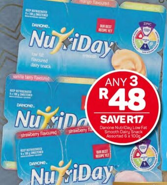 Pick n Pay Danone NutriDay Low Fat Smooth Dairy Snack Assorted 6x100g offer