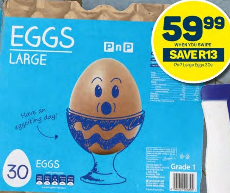 PnP Large Eggs 30s offer at Pick n Pay