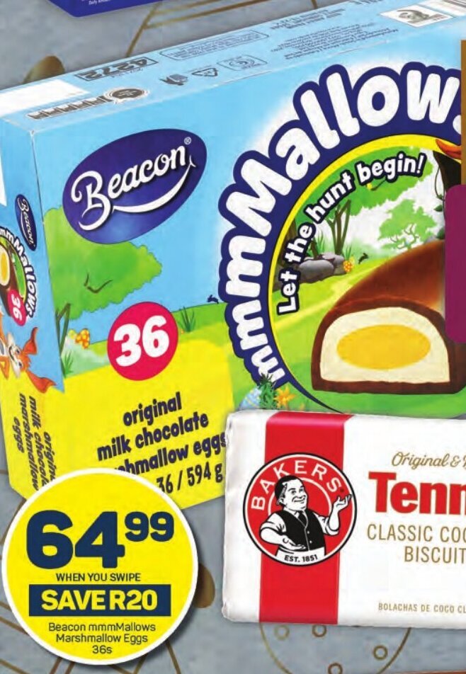 Beacon mmmMallows Marshmallow Eggs 36s offer at Pick n Pay