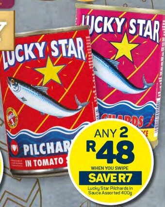 Pick n Pay Lucky Star Pilchards In Sauce Assorted 400g offer
