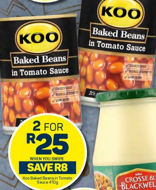 Koo Based Beans in Tomato Sauce 410g offer at Pick n Pay