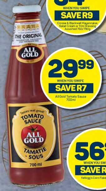 Pick n Pay All Gold Tomato Sauce 700ml offer