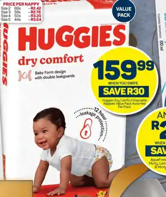 Pick n Pay Huggies Dry Comfort Disposable Nappies Value Pack Assorted Per Pack Assorted Per Pack offer