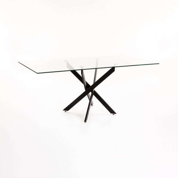 Cam 180x90cm glass top dining table offer at Decofurn