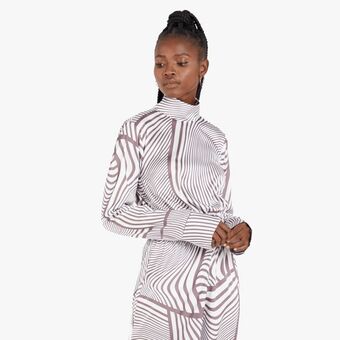 The FIX Women's brown and white co-ord wave print top offer