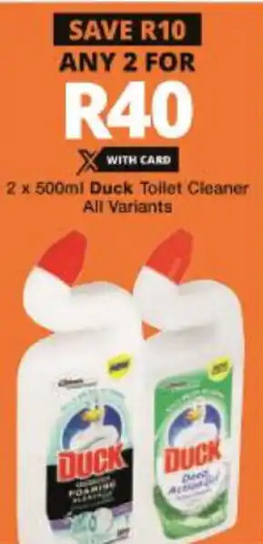 Checkers Hyper Duck Toilet Cleaner 2x500ml offer
