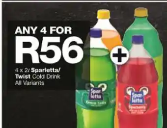 Checkers Hyper Sparletta/Twist Cold Drink 4x2L offer