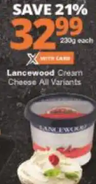 Checkers Hyper Lancewood Cream Cheese offer