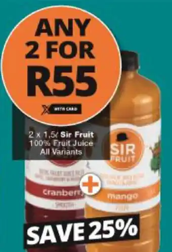 Sir Fruit 100% Fruit Juice 2x1,5L