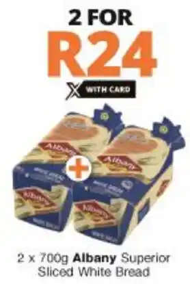 Checkers Hyper Albany Superior Sliced White Bread 2x700g offer