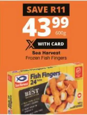 Checkers Hyper Sea Harvest Frozen Fish Fingers 600g offer